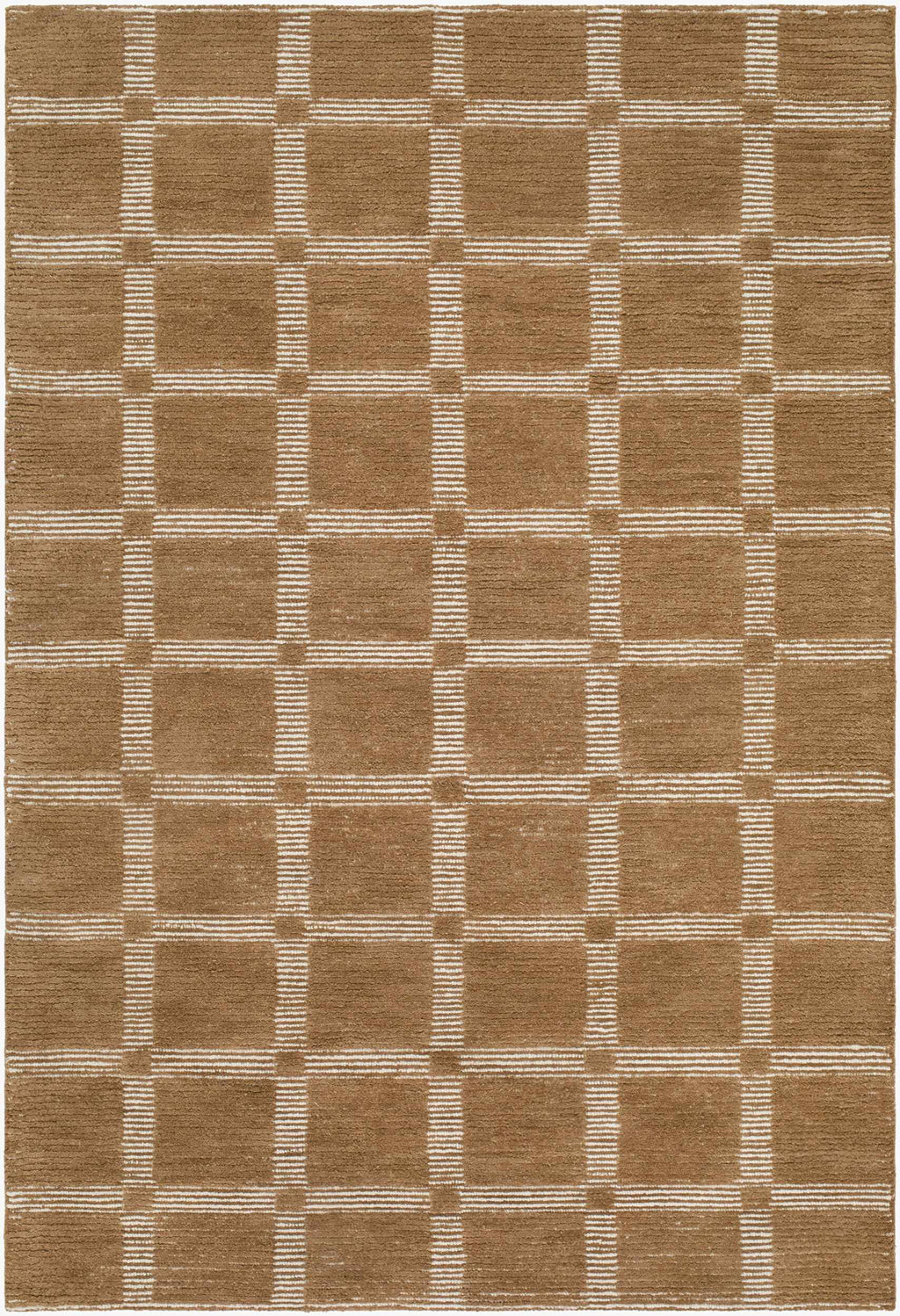 Rofoki Brown Modern Minimalist Handmade Area Rug